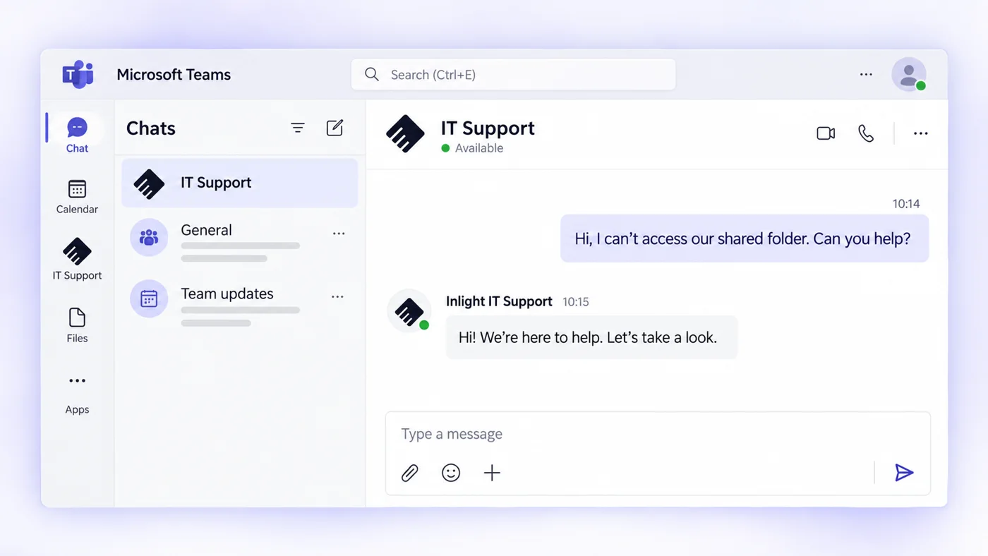 IT Support chat inside Microsoft Teams
